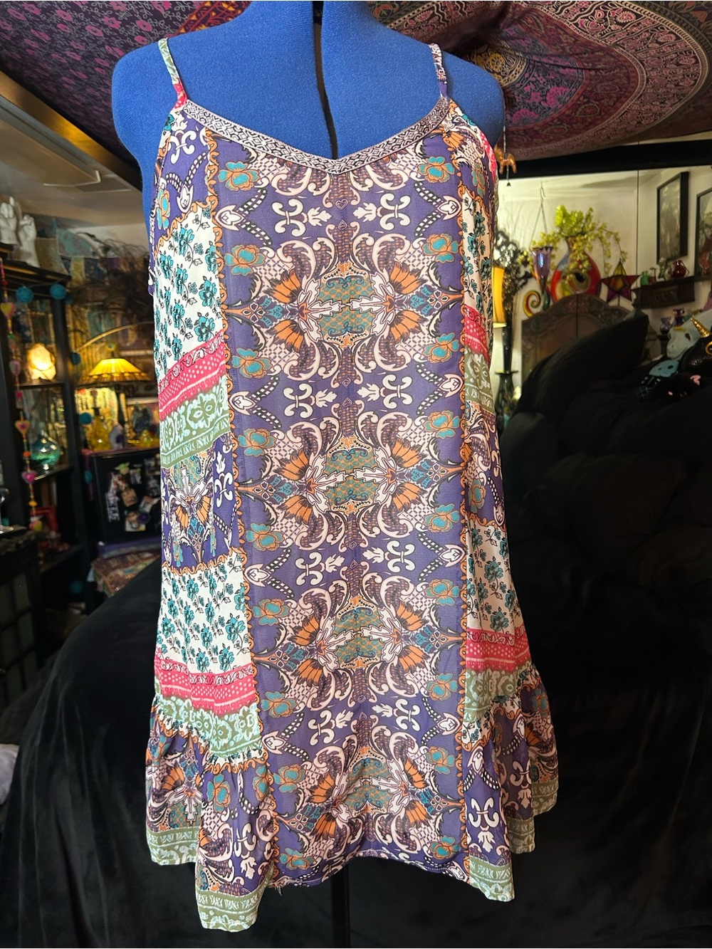 American Rag Multicolor for patched baby doll dress🌸💜🌸
